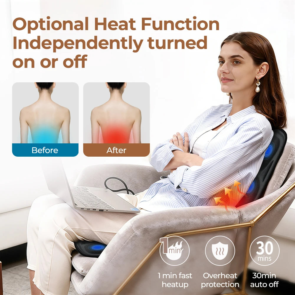 Heated Back Massage Chair Pad