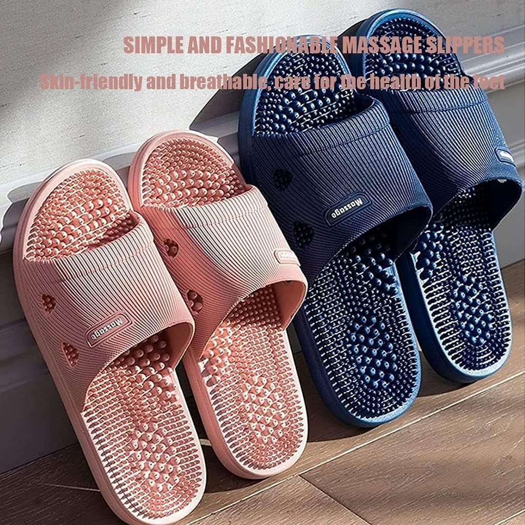 Acupressure Reflexology Bathroom Massage Slippers Shoes Sandals for Men Women Home Shock Absorbing, Therapy Promoting Blood Circulation Myofascial Release Trigger Point